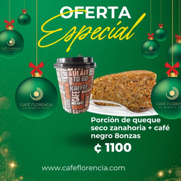 Combo queque de zanahoria y café